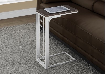 ACCENT TABLE - CHERRY TOP / ANTIQUE WHITE METAL